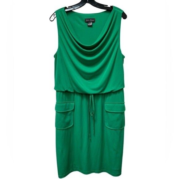 Jessica Howard Green Dress Draped Size 12 - Picture 1 of 5